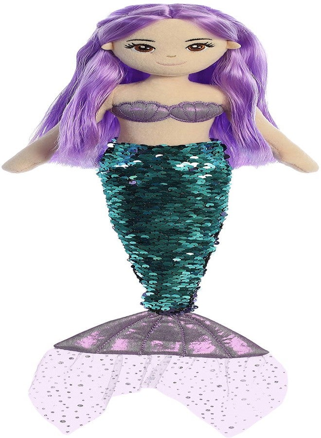 Aurora® Enchanting Sea Sparkles™ Sequin Sparkles™ Jenna Stuffed Doll - Imaginative Play with Magical Companions - Perfect for Kid's Birthdays and Celebrations - Green 18 Inches - Image 1